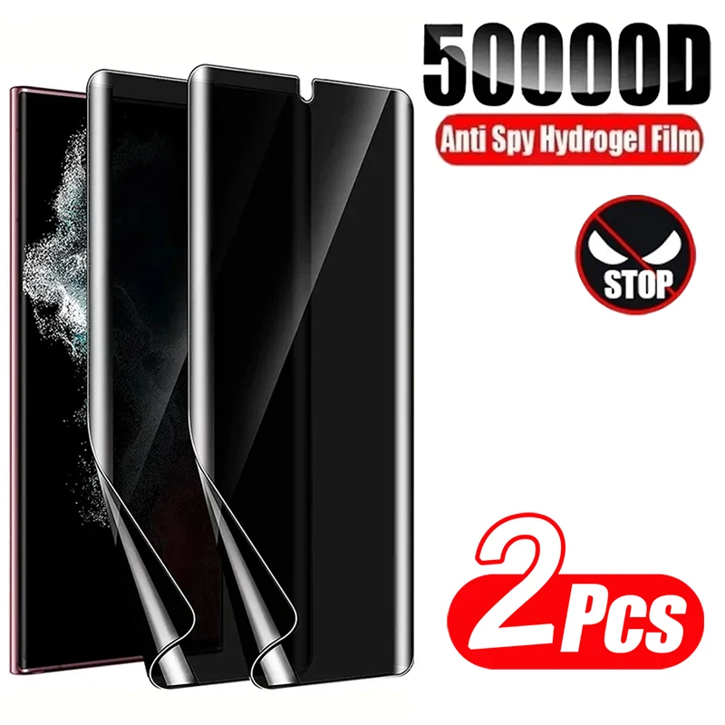 2PCS Anti-Spy Hydroge Film Screen Protector For Samsung Galaxy S9 S10 S20 FE S21 Plus S22 S23 24 Ultra Note 10 20 Privacy Film