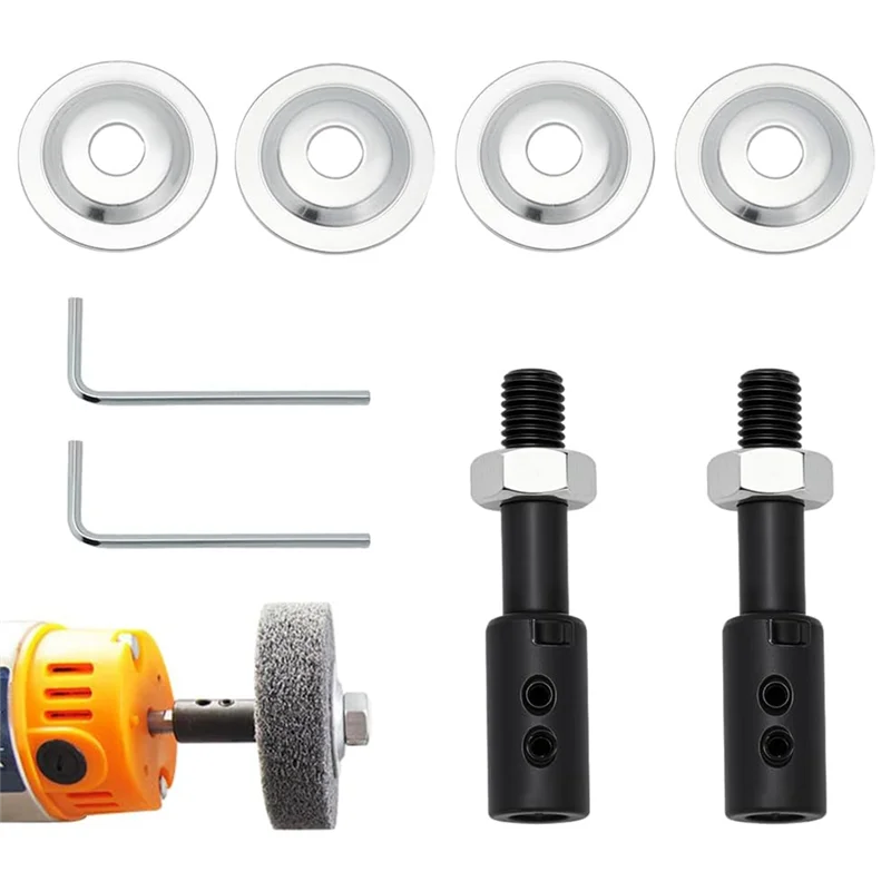 AS60-Polisher, Sander, For Bench Grinder Adapter Set- 2-Pack Steel Spindle Adapters, Motor Arbor Kit For Rotating Tools Rotary