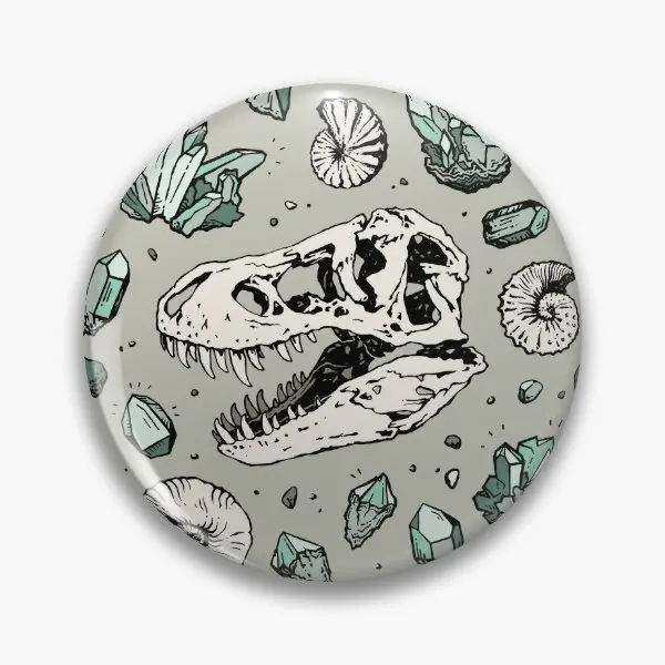 Geo Rex Vortex Aquamarine Dinosaur S  Soft Button Pin Creative Cute Lapel Pin Fashion Metal Hat Funny Decor Collar Brooch Lover