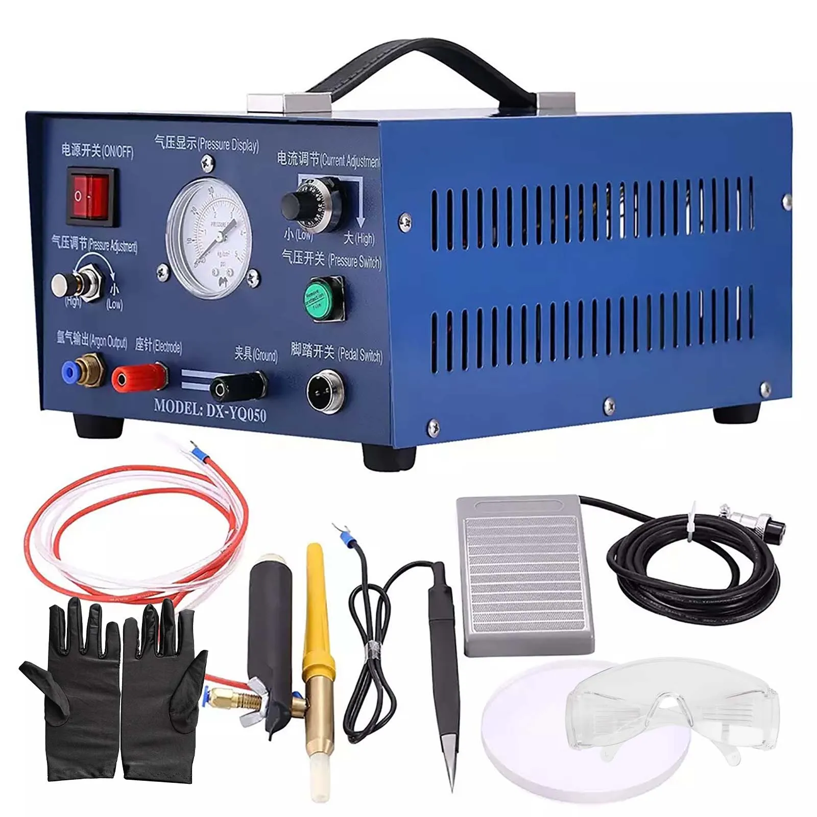 

Portable Jewelry Argon Spot Welder, Stainless Steel Welding Machine 50A Pulse Spot Welder With Foot Pedal, for Jewelry Welding