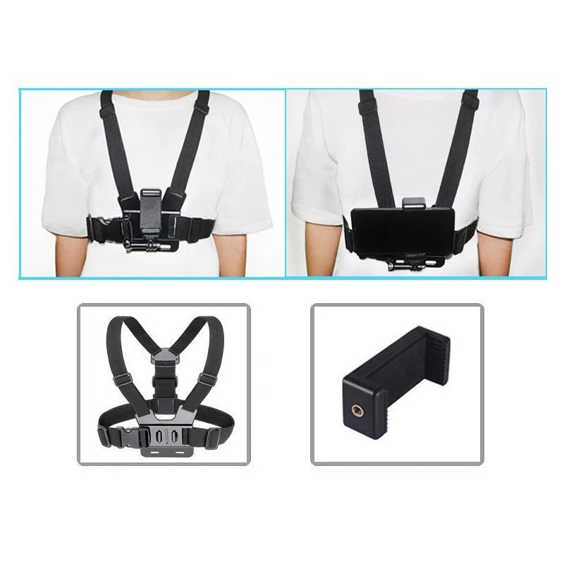 Chest Strap Phone Holder 360 Rotating Mount Belt for GoPro Hero 13 12 11 10 DJI Body Harness Universal Action Camera Accessories