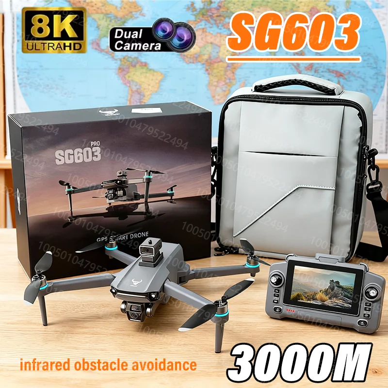 

NEW SG603 RC Dron 8K Professinal 1080P Wide Angle HD Camera Brushless infrared Sensor Foldable Helicopter WIFI FPV UAV Gift Toys