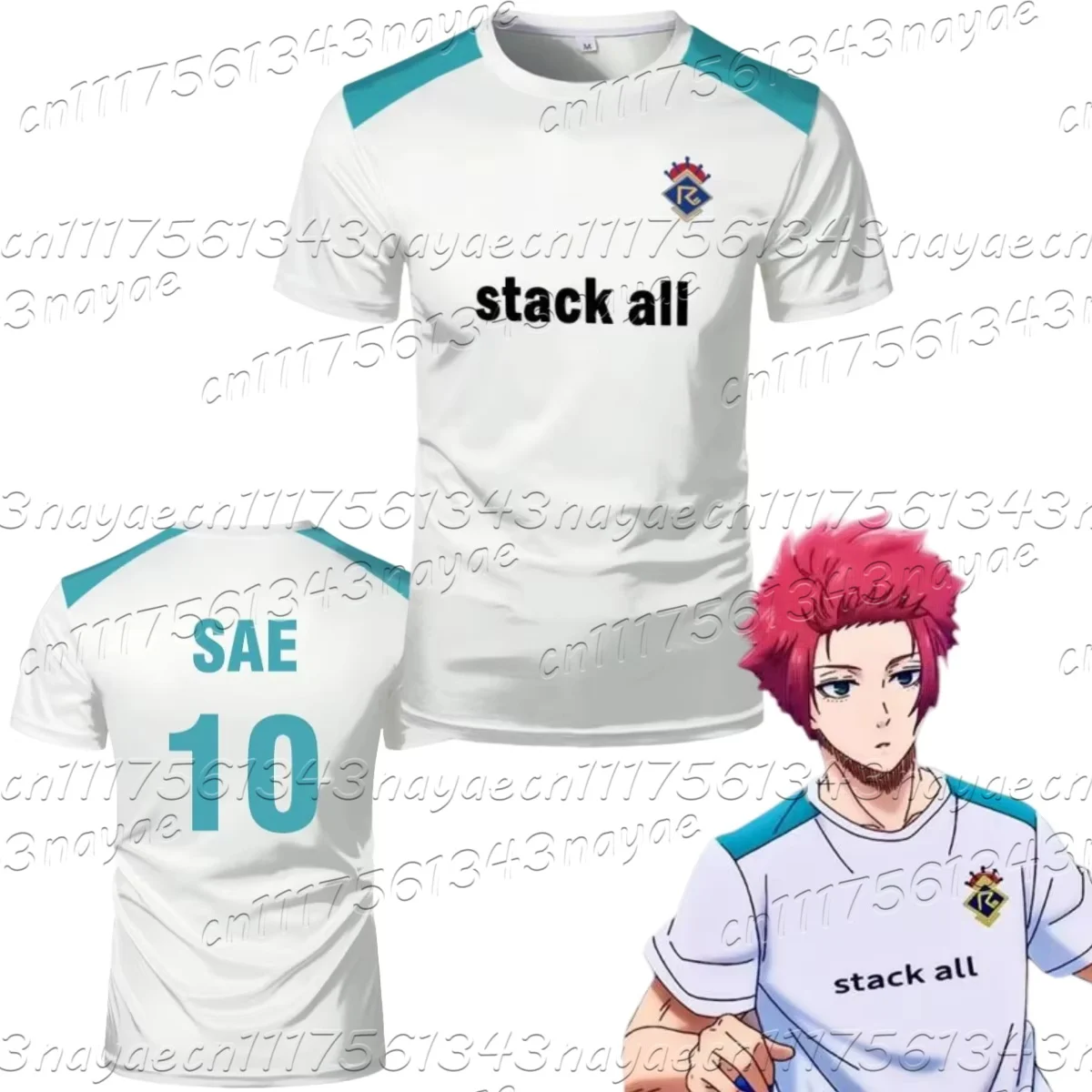 Blue Lock Kaiser Trikot, japanisches Anime-Cosplay, Fußball-T-Shirt, modische Freizeit-Tops mit kurzen Ärmeln für Damen und Herren, Kinder-T-Shirts.
