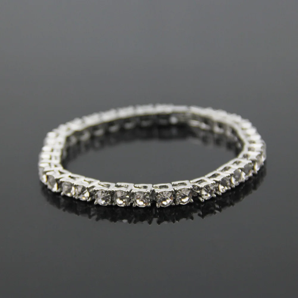 Men's Fashion Accessories Single Row Diamond Bracelet Bracelet Men's Fashion Jewelry Suitable for Party, Daily, Hip Hop Bracelet