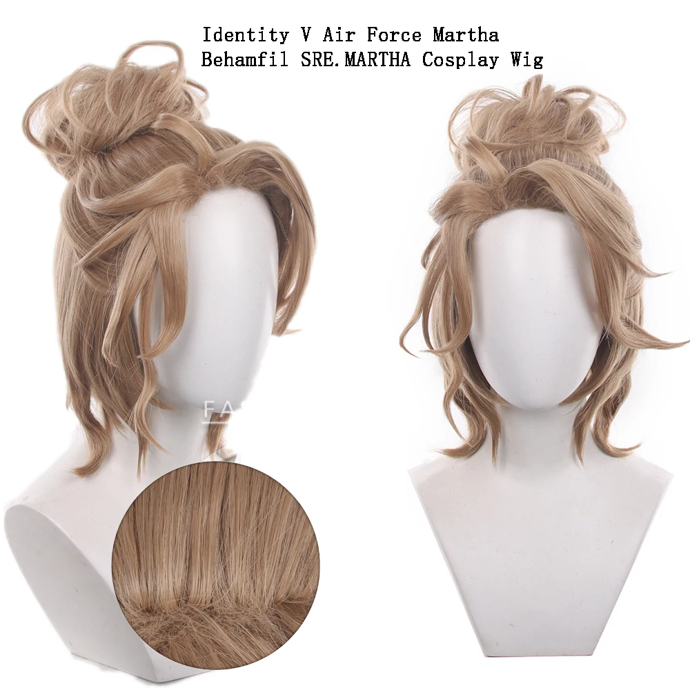 35cm Heat Resistant Synthetic Hair Martha Behamfil Cosplay Wig Identity V Air Force SRE Esports Role Play Wig Halloween