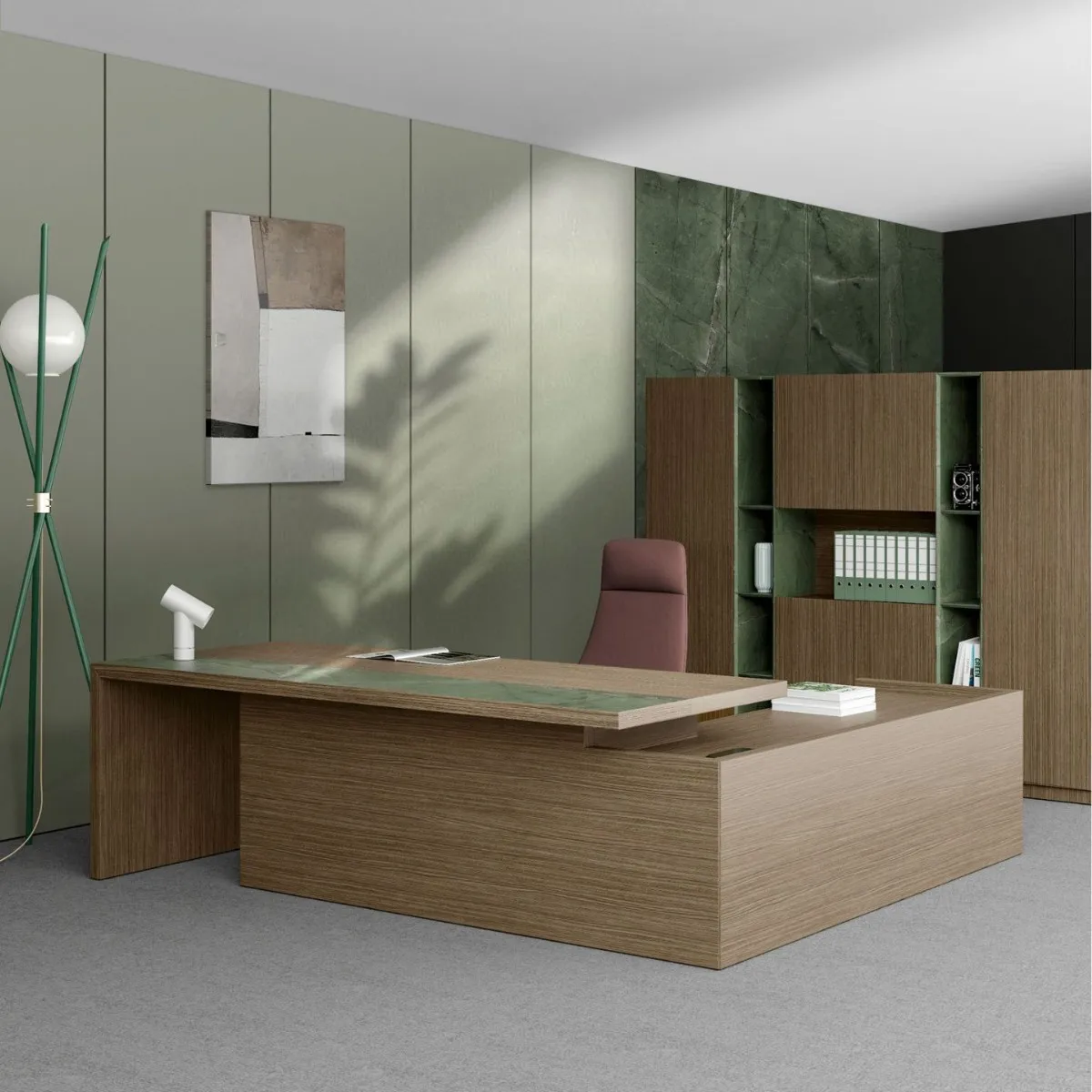 LH imitation stone pattern desktop modern simple manager independent office furniture