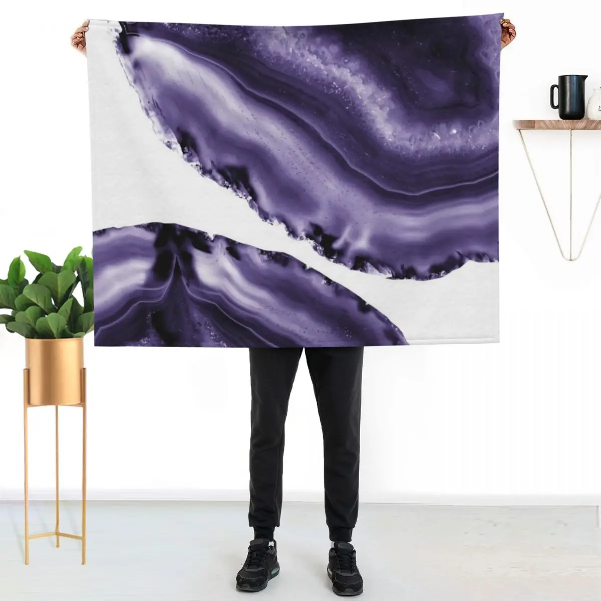 Ultra Violet Agate #3 #gem #decor #art Throw Blanket Sleeping Bag Beautifuls heavy to sleep Single Sofa Quilt Tourist Blankets