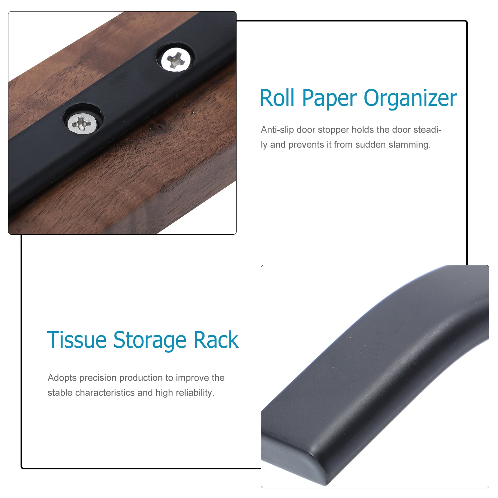 

Деревянный держатель для рулонной бумаги, настенное крепление для ванной комнаты, вешалка для бумаги, свободный дырокол, органайзер для туалетной бумаги, держатель без гвоздей, компактный прочный