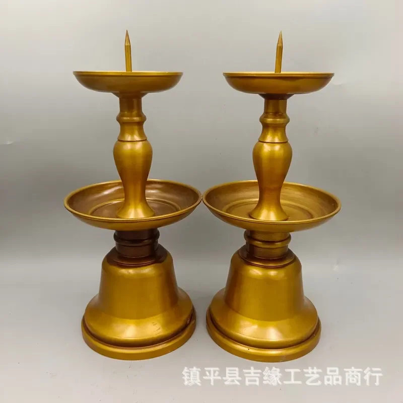 Vintage Copper Candlestick Holder Retro Oil Lamp Home Decor Wedding Party Centerpiece Antique Style Wax Stand Ornament for