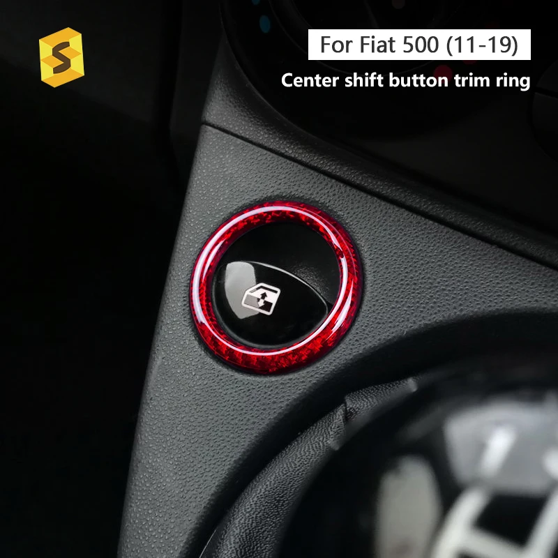 

Real Hard Carbon Fiber Manual Automatic Car Gear Shift Ring Trim For Abarth 595 695 2016-2021 2022 2023 For Fiat 500 2010-2023