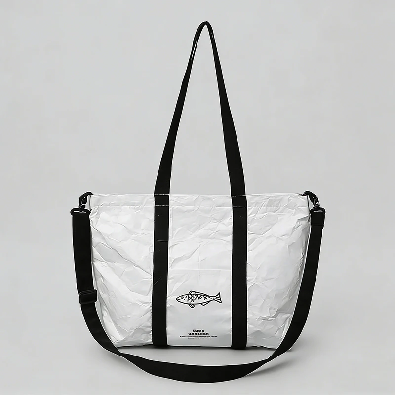 

Женская сумка через плечо большой вместимости, повседневная, экологически чистая, водонепроницаемая, бумажная сумка через плечо, сумка для покупок, пригородная работа, ежедневное использование