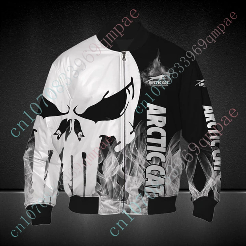 Arctic Cat Bomber Jacket Jackets For Men's Clothing Harajuku Windbreaker Techwear Baseball Uniform Thick Coats Custom Logo