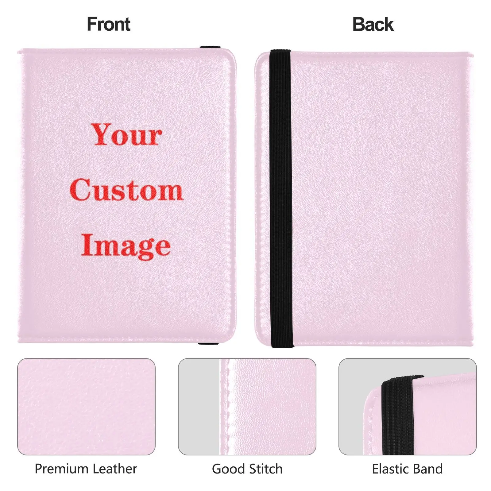 Custom image passport and vaccine card holder combo Men Women PU Leather Id Address Holder Portable Boarding Travel Accessories