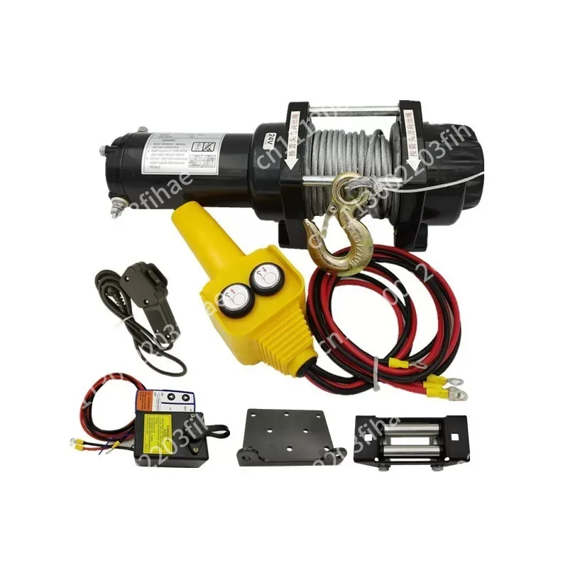 12V winch 24V hoist, car winch 1100W horizontal traction 3000 pounds