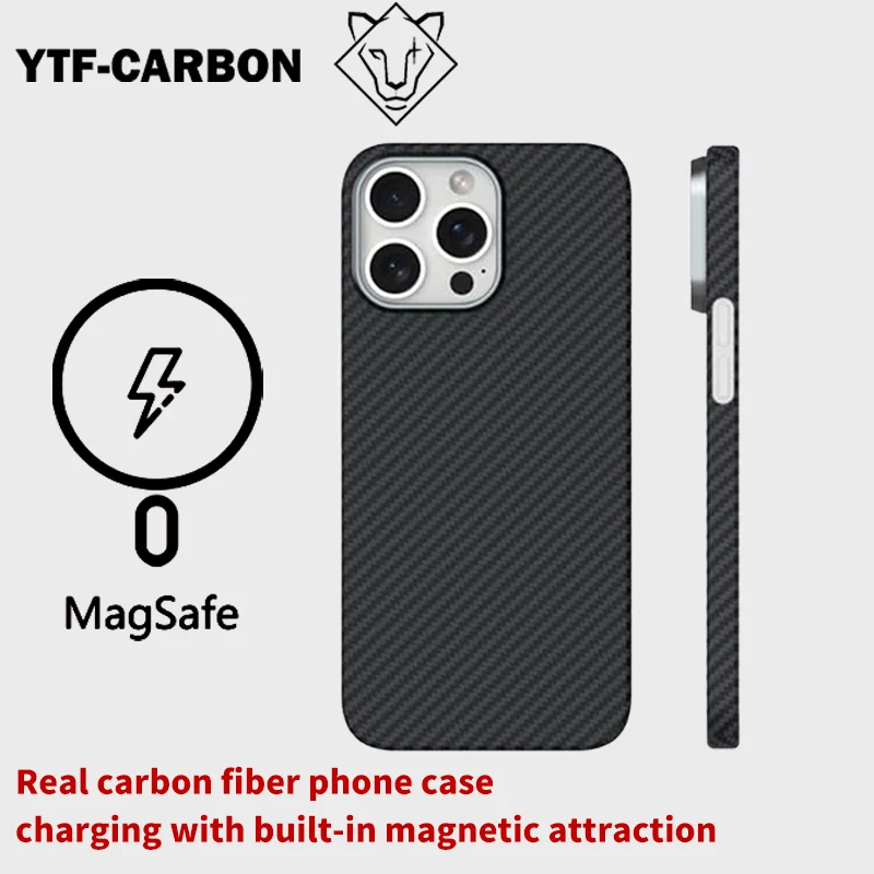 

NEW carbon fiber compatible Magsafe magnetic phone case suitable for iPhone 15 16 Pro Max aramid fiber for iPhone 14 phone Cover