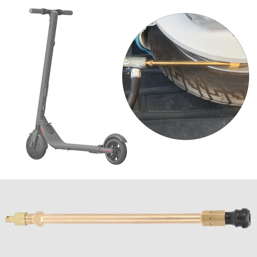 with Multifunctional Extension Pipe Tubeless Tire Valve Rubber and Copper 15×1cm Tubeless Valve for M365/PRO scooter