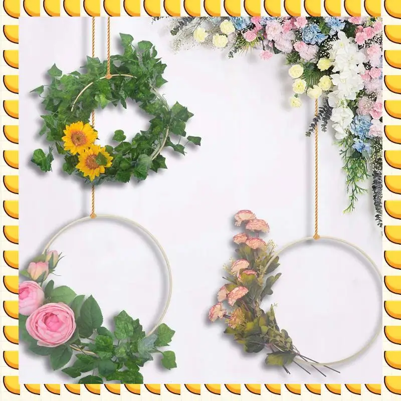 

BAAU 10X бамбуковые кольца мечты, круглый круглый ловец, обруч «сделай сам», для цветочного венок, дома, сада, декора для растений, подвесная корзина 18 см