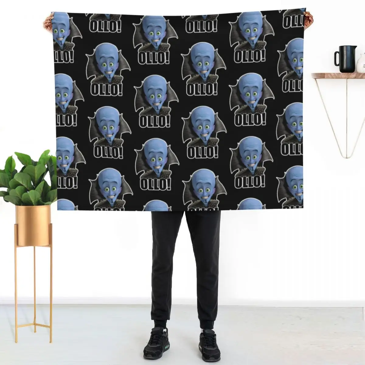 Megamind - Will Ferrell - Ollo! Hello! Throw Blanket Designers Bed linens funny gift Luxury halloween sofa bed Blankets