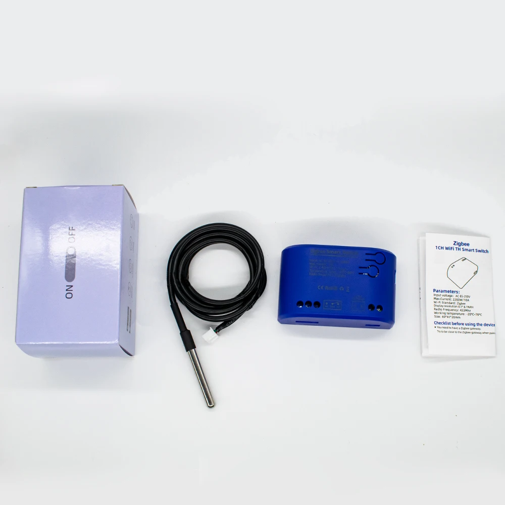 2 шт. Zigbee 16A 2000 Вт WIFI умный переключатель температуры переменного тока 12 В/220 В с датчиком температуры мониторинг данных работает с Alexa, Tuya