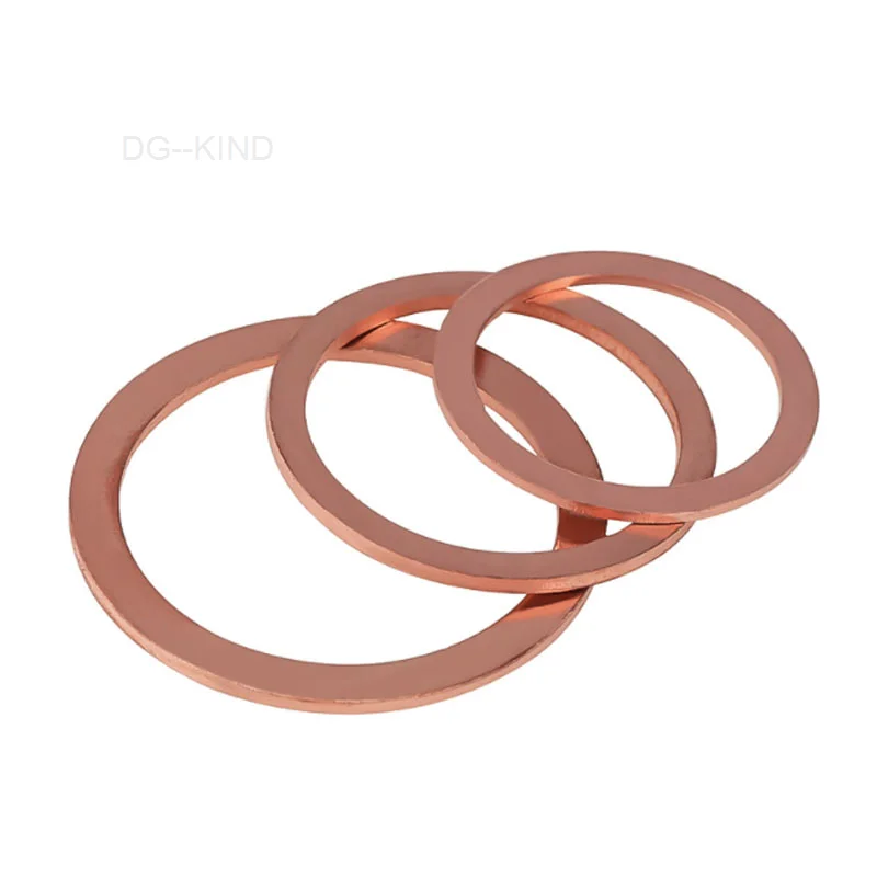 Copper sealing ring with flat washers, m5, m6, m8, m10, m12, m14, m16, m18, m20, m22, m24, m27, m30, m33, m36, m42, m48