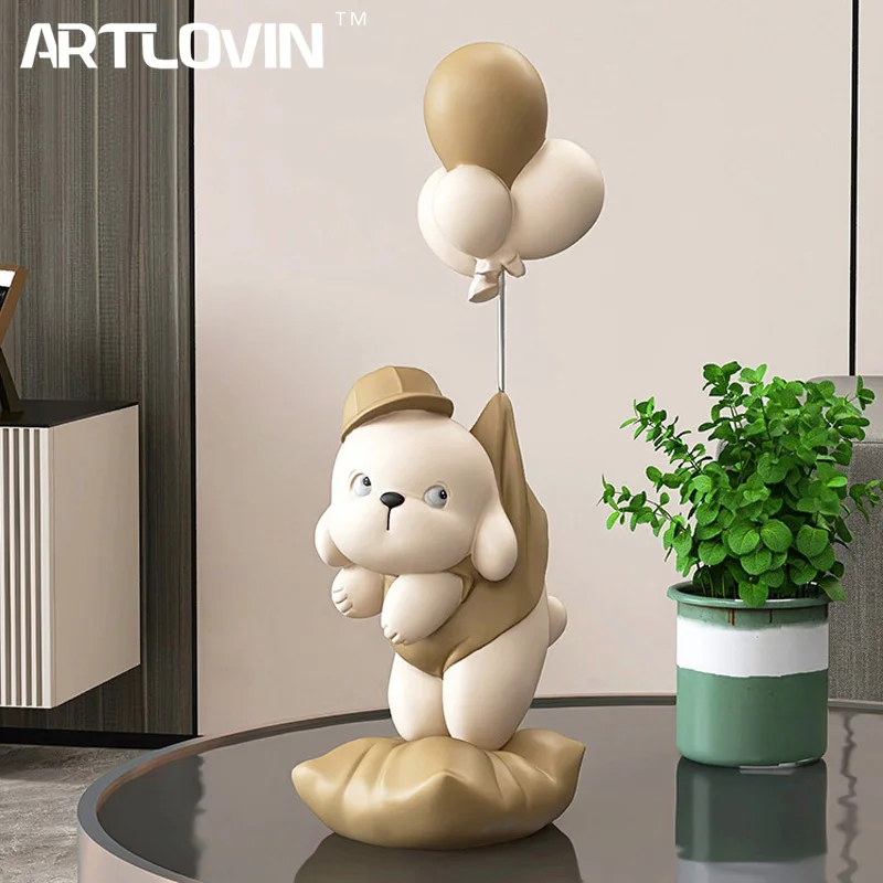 

Large Creative Dog Sculptures Balloon Puppy Statues,Home Decorative Ornaments Figurine For TV Cabinet Living Room Decoration New