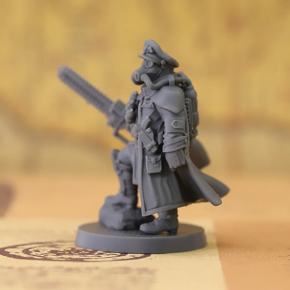 `Unpainted Resin Mini Figure GrimGuard Frostwatch Officer Tabletop Wargaming RPG Collection Toy`
