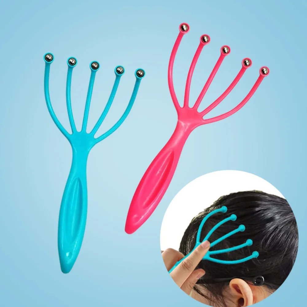 

1 Pc Head Massager Scalp Neck Comb Roller Five Finger 9 Claws Steel Ball Hand Held Relax Spa Hair Care for Hair Stress Relief