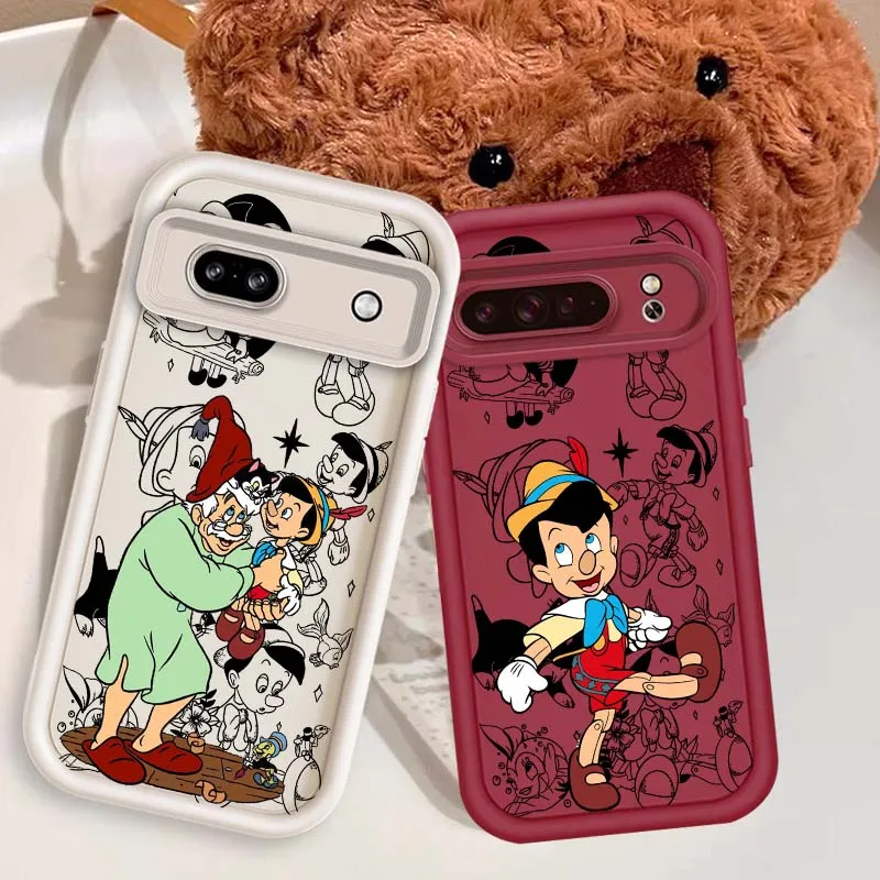 

Disney Pinocchio Adventure For Google Pixel 9 8A 8 7 7A Pro XL 5G Eye Ladder Soft TPU Shockproof Cover