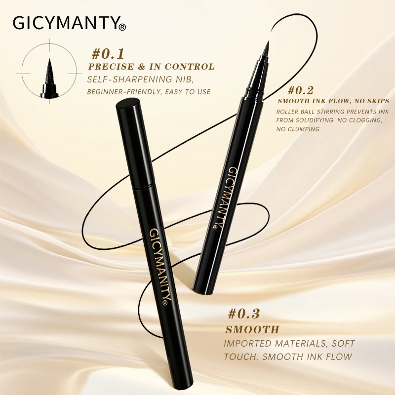 Super thin brush tip draws delicate sharp lines, quick drying and waterproof to prevent smudging all day.