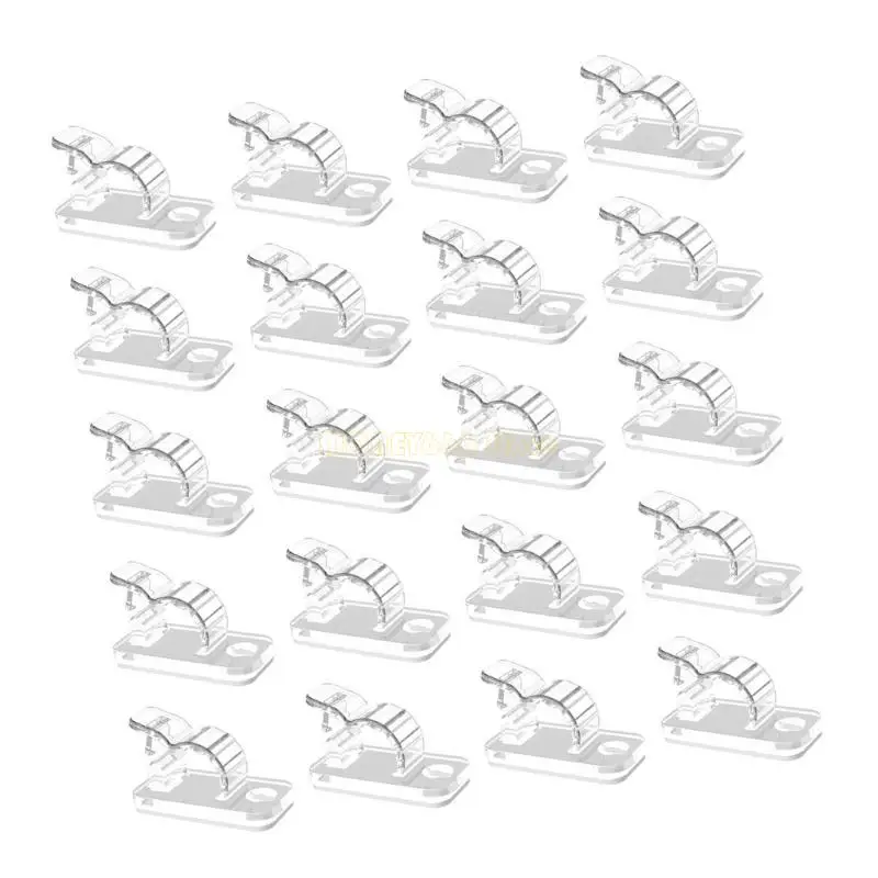 F62C 20Pieces Cable Clips With Strong Adhesive Cable Management Holder For Organized Wire Setups In Multiple Locations