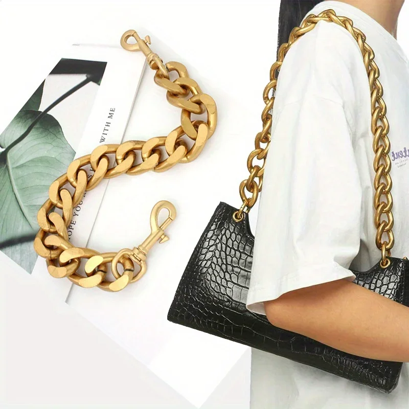 1PC DIY alloy metal wallet handle bag chain retro gold shoulder bag aluminum chain heavy duty thick handbag chain charm