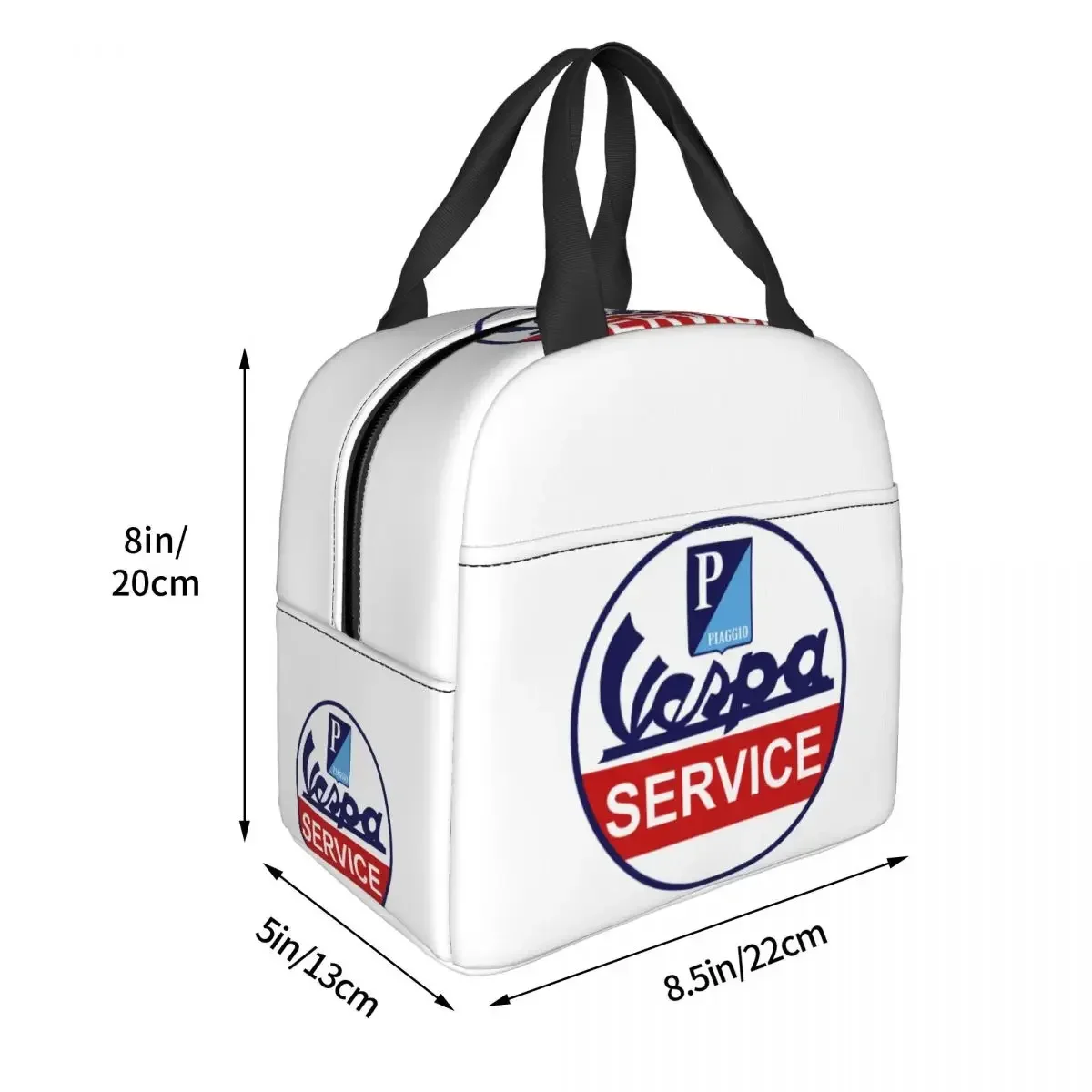 Vespa Logo Insulated Lunch Bags Leakproof Picnic Bags Thermal Cooler Lunch Box Lunch Tote for Woman Work Children School