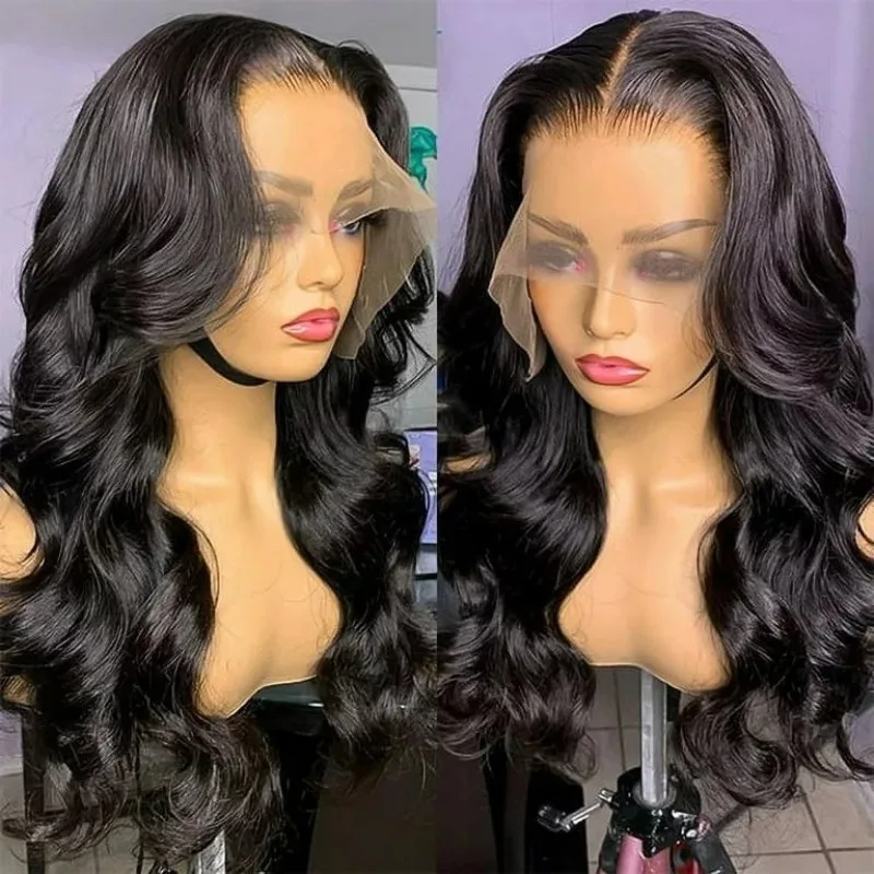 Rosabeauty Nature Color 13X6 HD Body Wave Transparent Lace Frontal Wig 13X4 Front Human Hair Glueless Wigs 250% Density