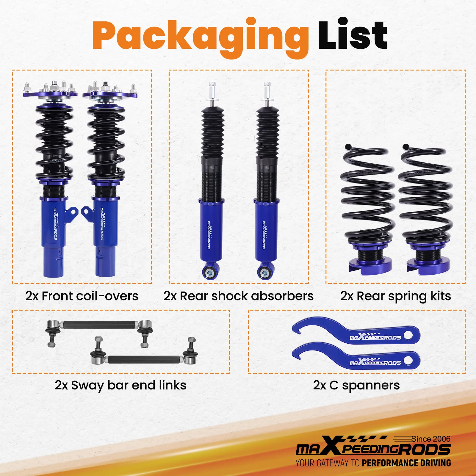 Coilover Suspension Lowering Kit For Honda Civic Sedan 2016-2021 FC