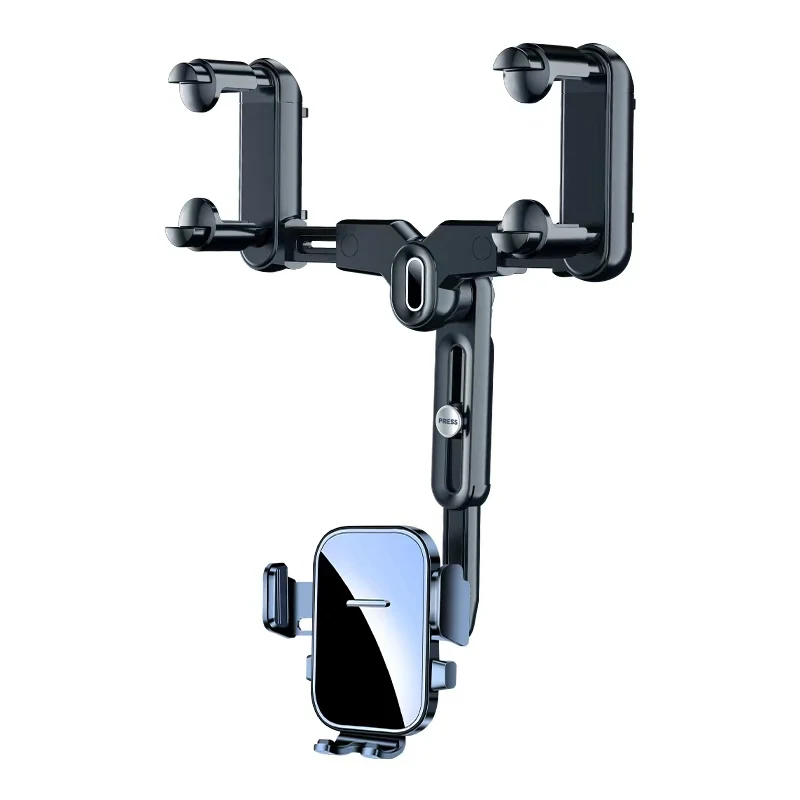 360 ° Drehbare und einziehbare Auto-Handyhalterung für den Rückspiegel, multifunktionale, verstellbare, universelle Handyhalterung