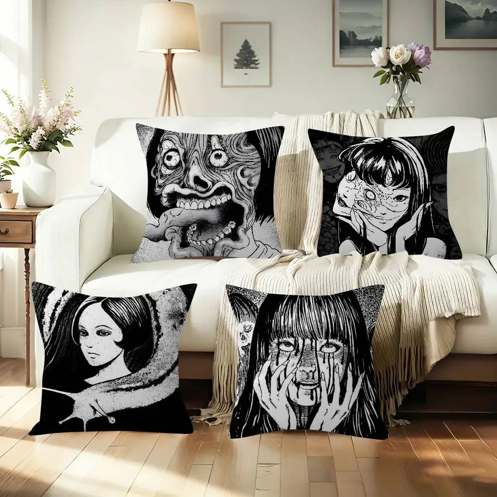 Japan Classic Anime J_Junji Ito edit Personalized Pillow Cover Kids Bedroom Wild Party Decor Pillowcase kid Birthday shower Gift
