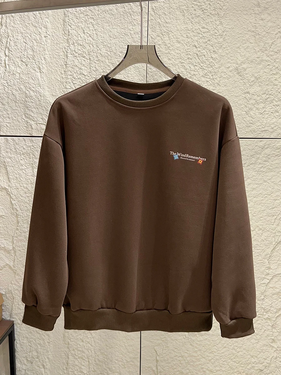 

Fashionable round Neck Sweatshirt for Men And Women Autumn Season Color Block Patchwork Embroidery Couple Style Casual Wear