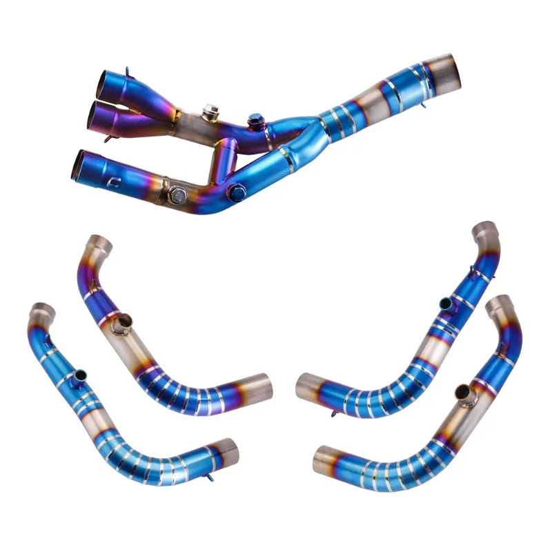 For  S1000R 2021-2024 S1000RR 2019-2024 Motorcycle Exhaust Slip on Tube Modify Titanium Alloy Blue 60MM Escape Front Pipe