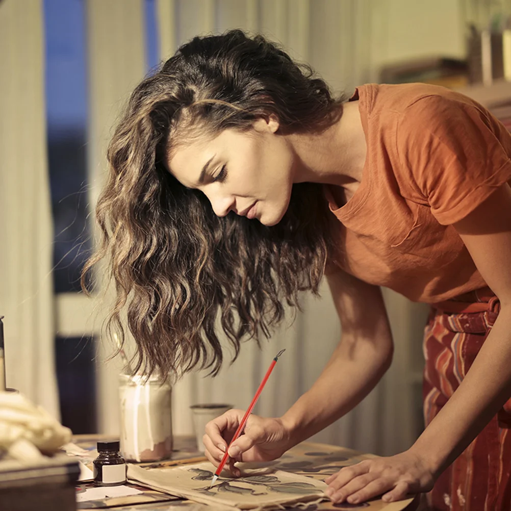 

2pcs Small Regular Script Calligraphy Brush Bamboo Material Professional Writing Painting Tool Chinese Ink Art Student Practice