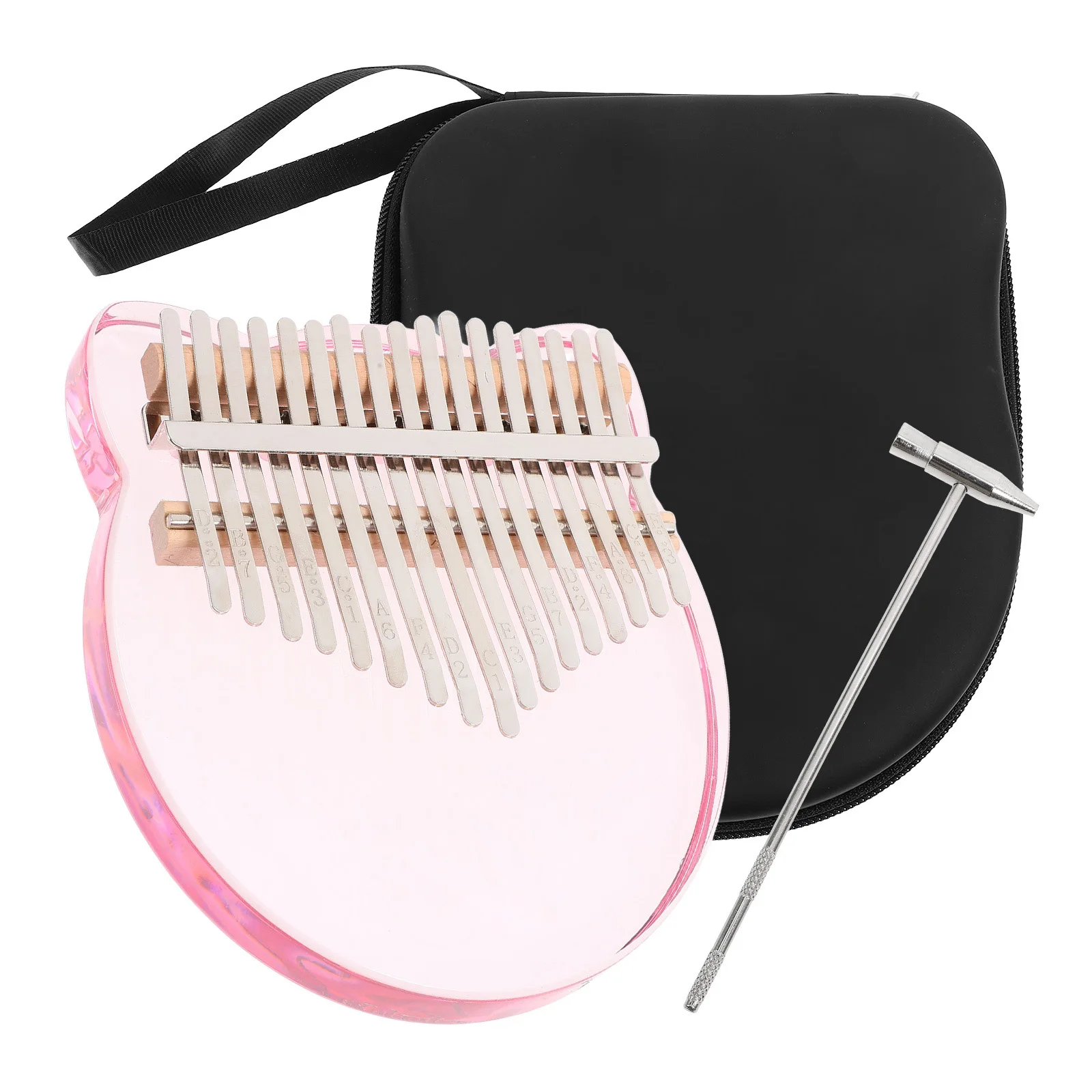 

Portable Thumb Piano Premium Acrylic Metal Silicone Durable Miniature Kalimba Performance Recording Outdoor Camping School Party