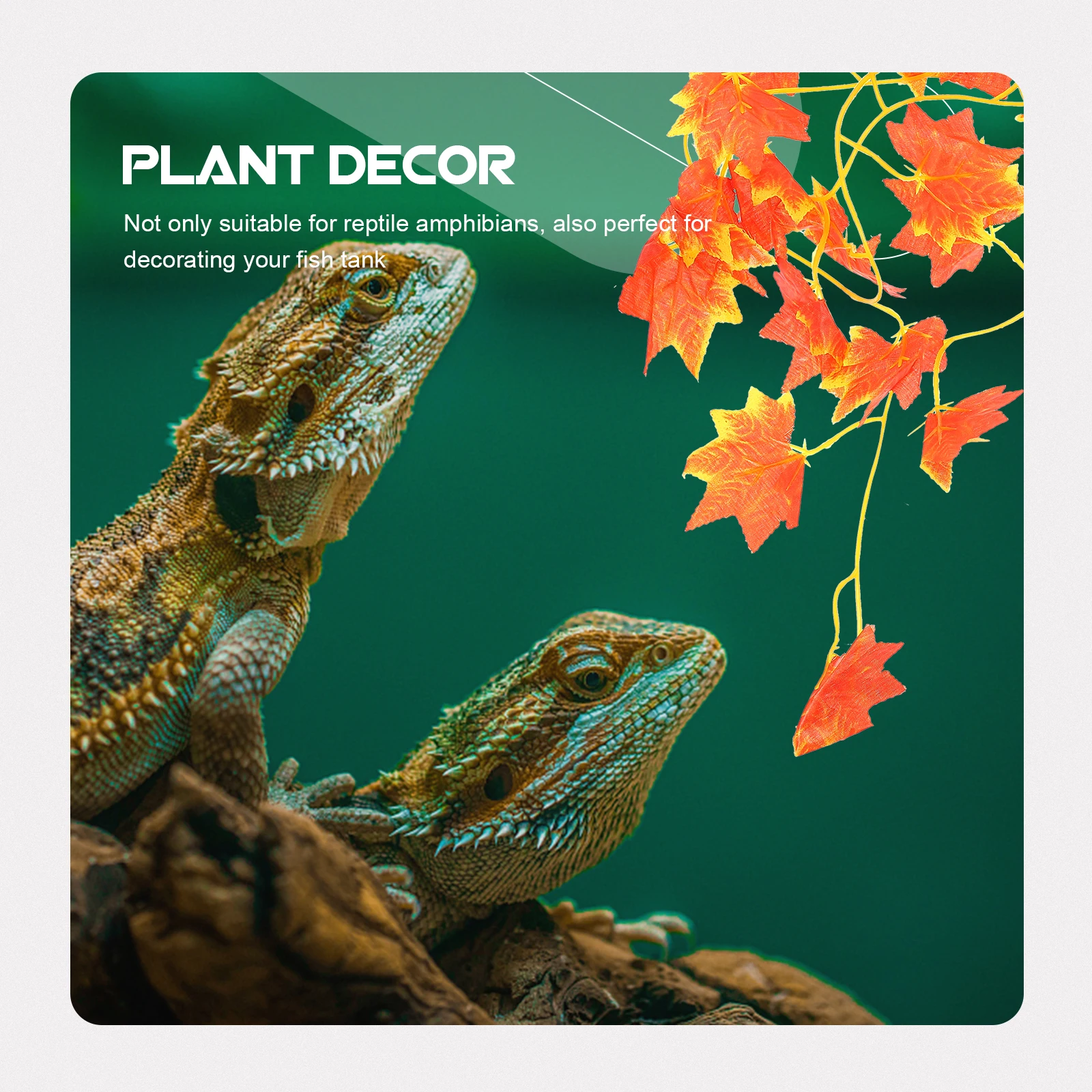 

Plastic Gecko Tank Accessories Reptile Terrarium Fake Plants Clear Texture Bright Color Long Lasting Decor Fish Tank