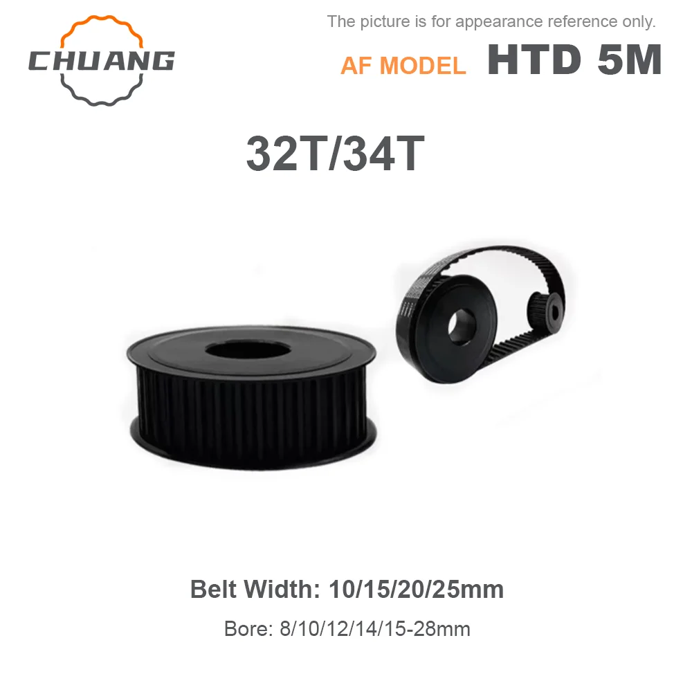 32T 34 Teeth HTD5M Steel Timing Pulley HTD 5M 32T 34T Synchronous Wheel for Belt Width 10/15/20/25mm Bore 5-28mm Ptich 5mm