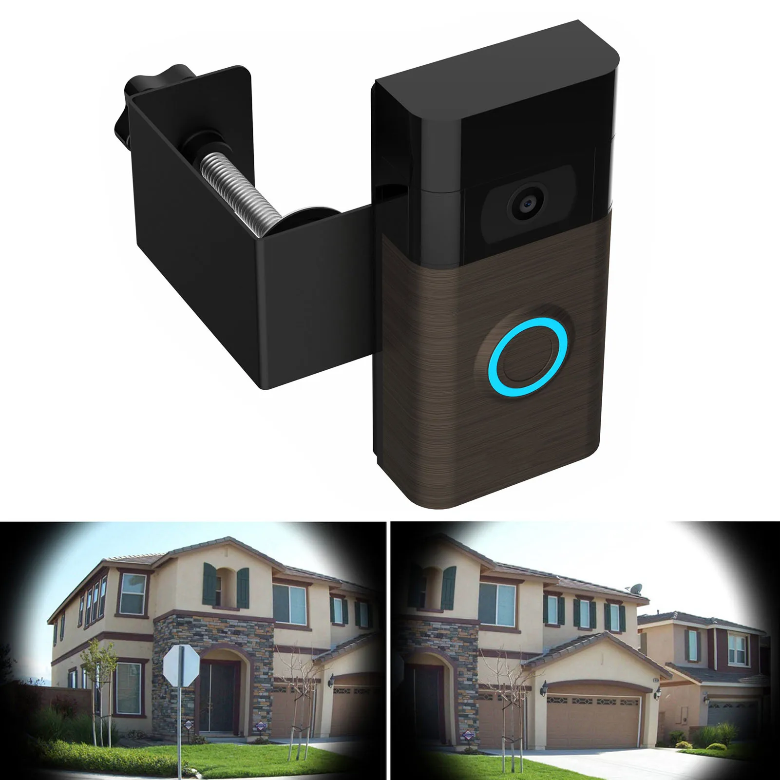 Doorbell No-Drill Mount Angle Adjustment Bracket For Rings Video Doorbell 3 4 Generation Holder For Apartment Door Punch Free