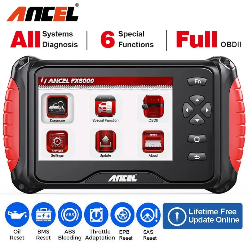 

Ancel FX8000 OBD2 Scanner Automotive All System Diagnostic Tool ODB2 Engine Code Reader ABS Oil EPB BAT TPS Reset Automotoive