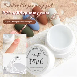1pc PVC transparent fudge gel 3D non stick hand solid gel molding gel phototherapy nail polish gel   cooperate with UV lamp