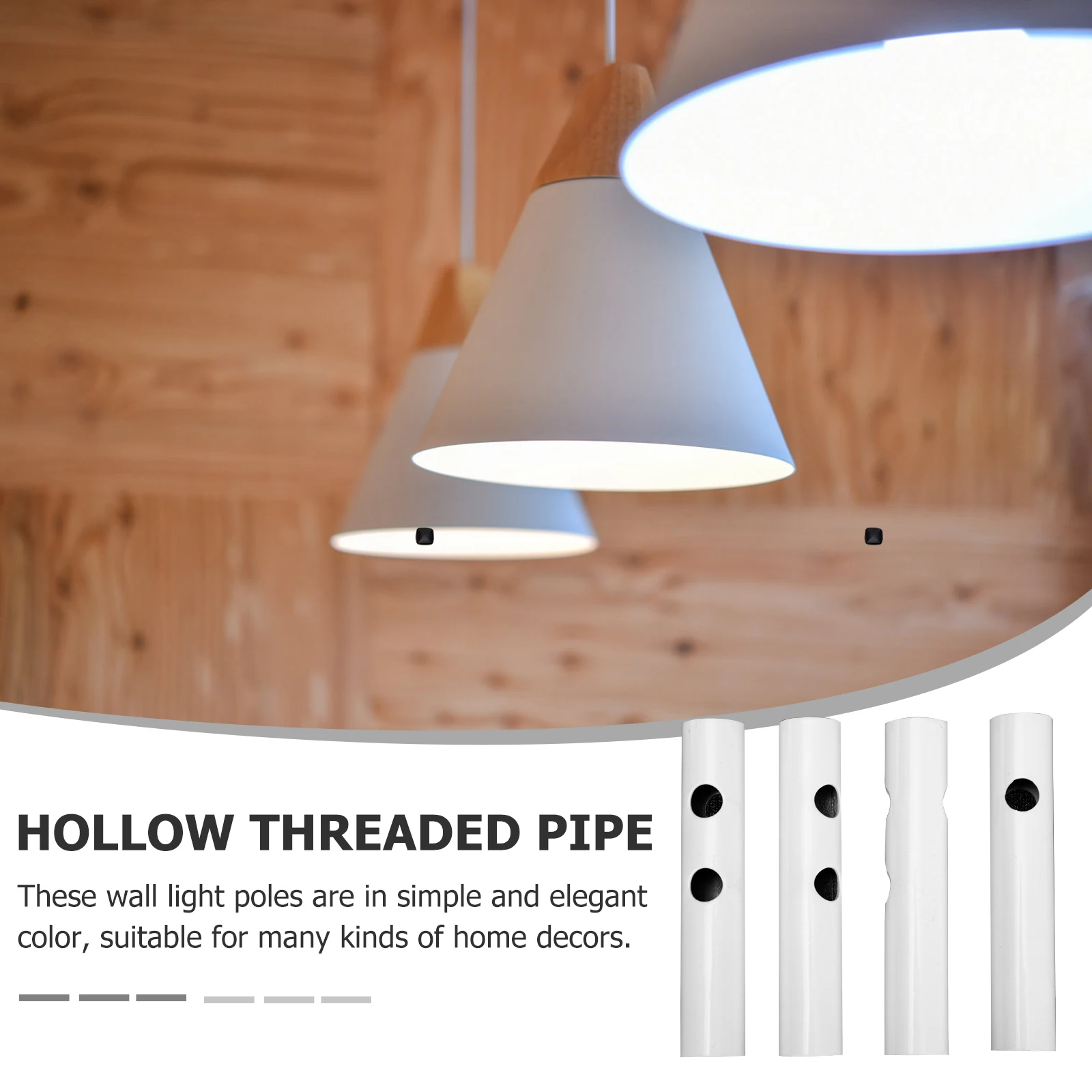 

4pcs Wall Lamp Rods Chandelier Extension Pole Wall Light Support Resistant Smooth Surface Easy Install Lighting