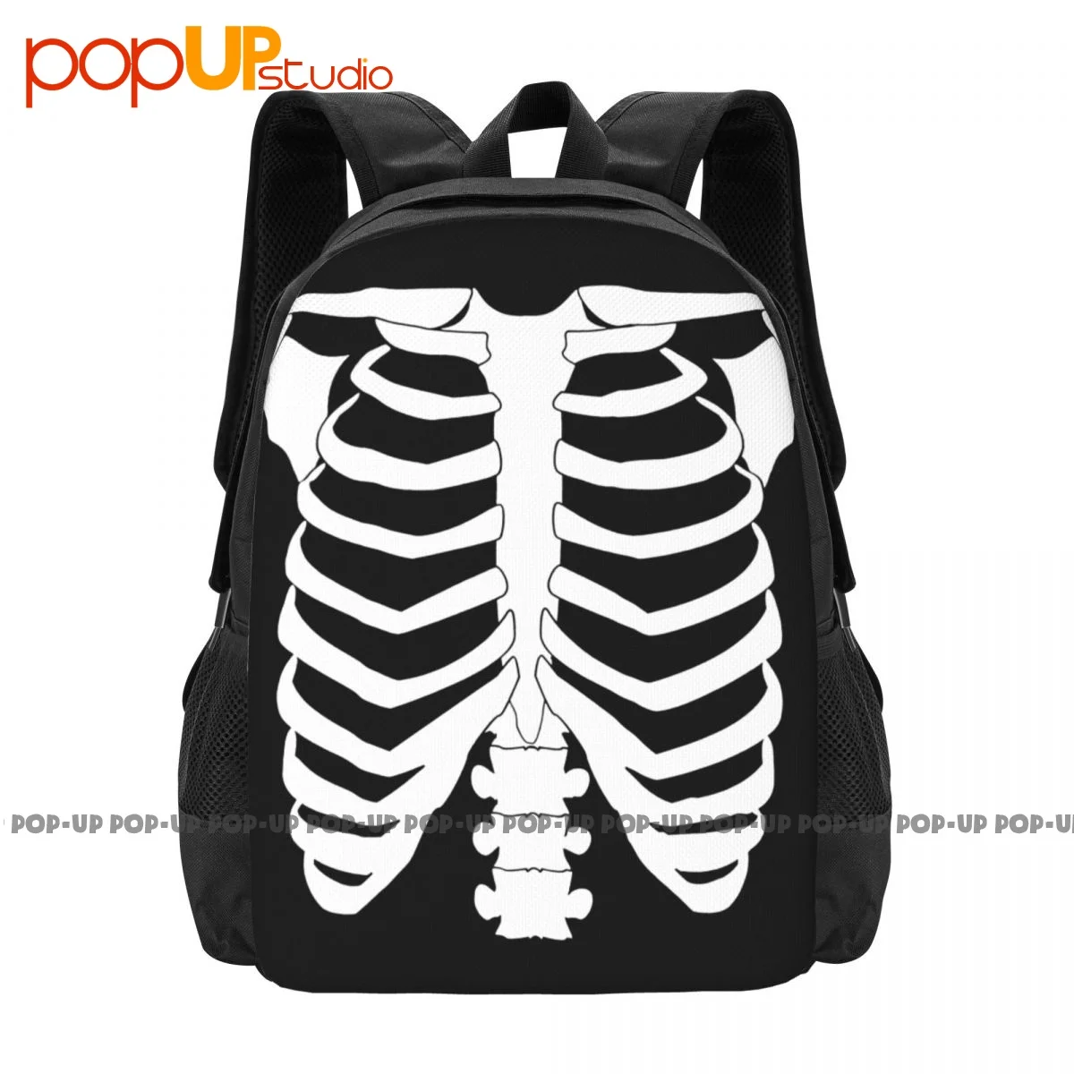 

Bones Skeleton Rib Cage Punk Rock Metal Goth Backpack Large Capacity Travel Portable Eco Friendly Bags For Travel