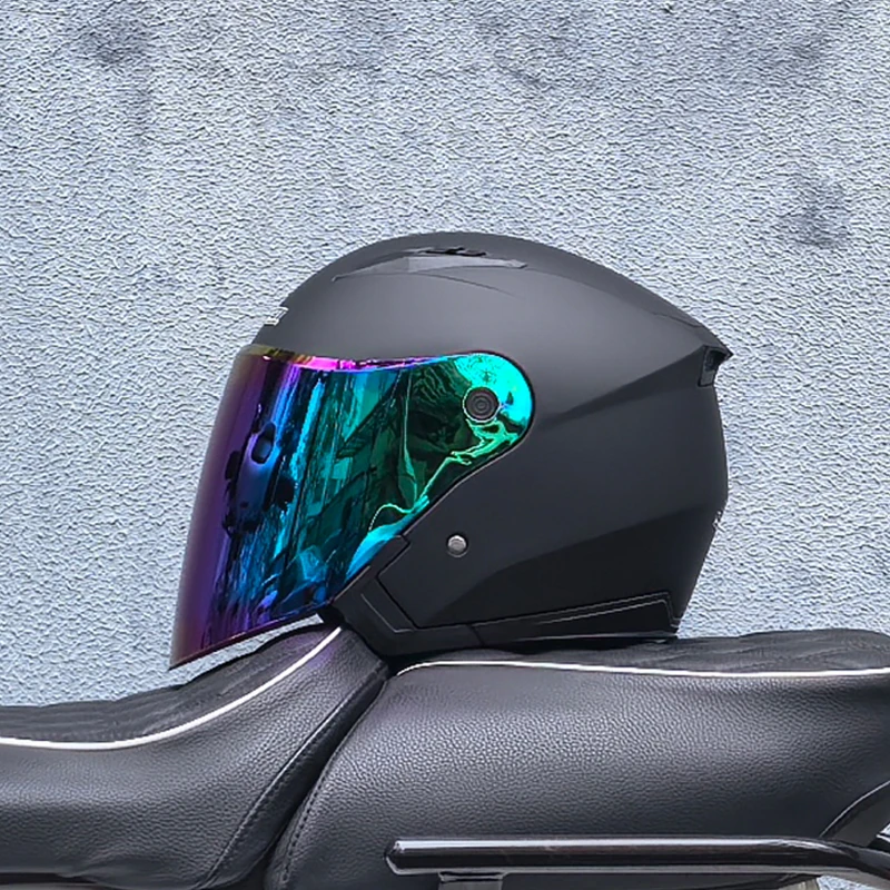 Casco de motocicleta para hombre y mujer, para las cuatro estaciones, capacete para moto de doble lente, carreras