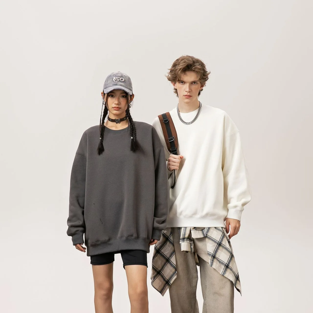 

Махровая толстовка без шапки, женская осенняя толстовка с плюшевой подкладкой, свободный крой, уличная мода, повседневная вязаная текстура для путешествий, дышащие Ins