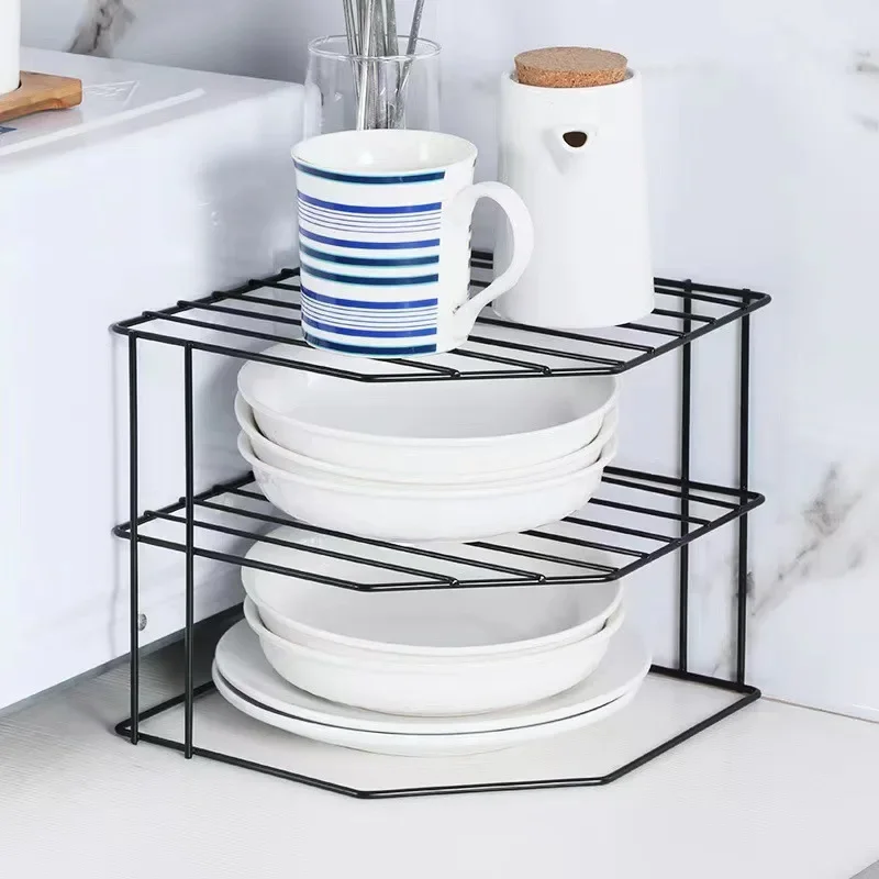 Kitchen Seasoning Corner Shelving Pot Non Punching Portable Storage Table Food Sundries Organizer Rack Kitchen Bathroom Holder